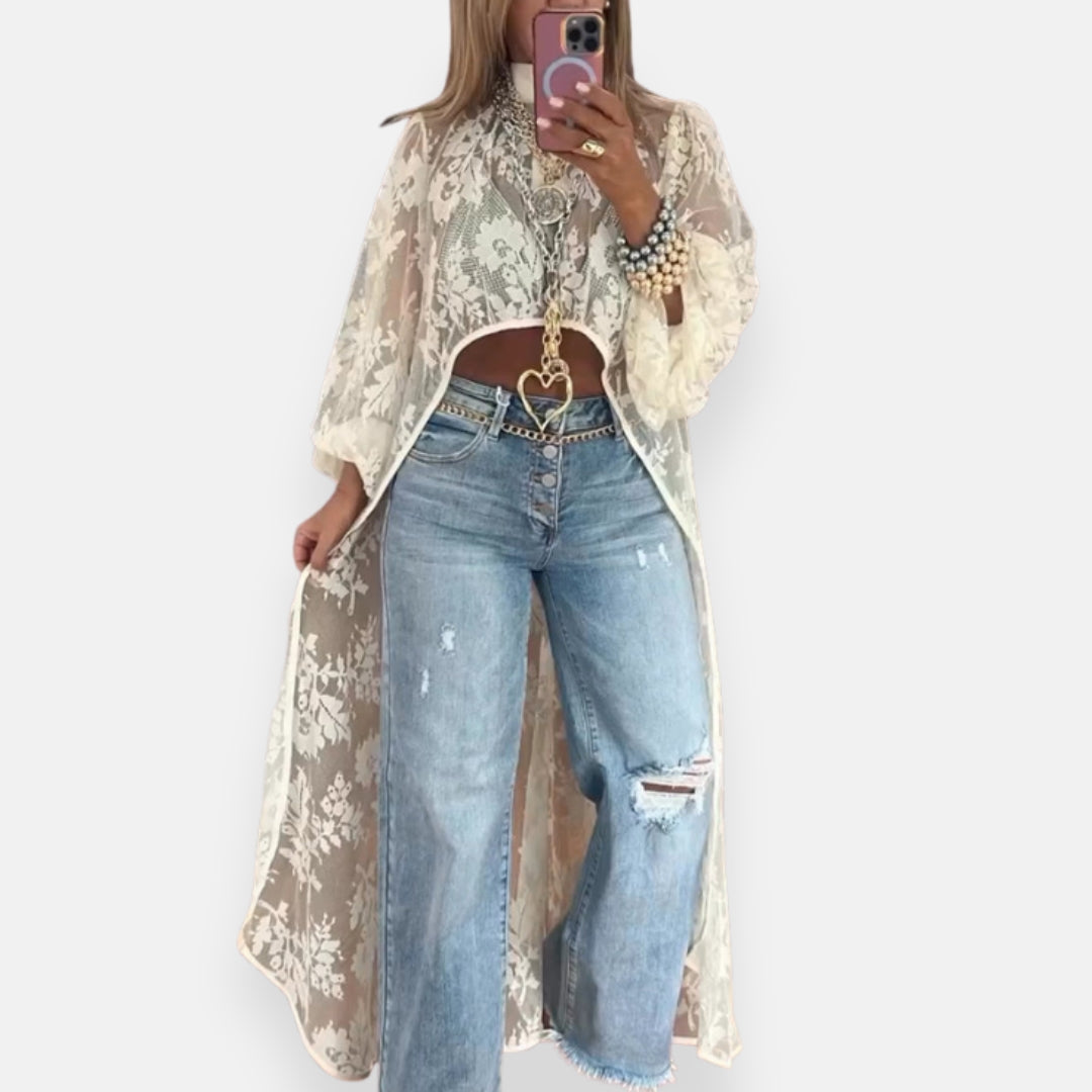 Ursine | Kimono long en dentelle élégante