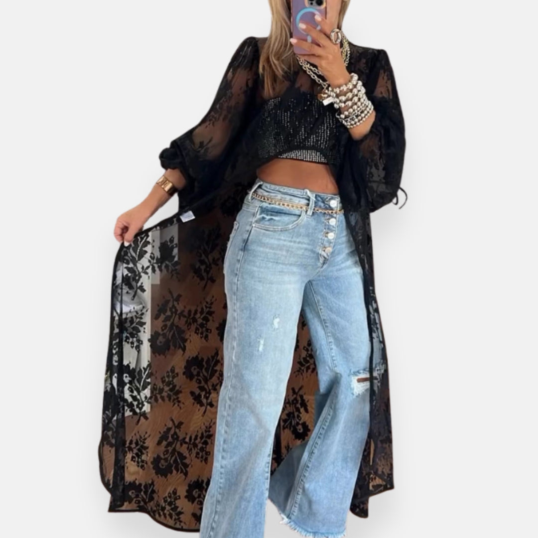 Ursine | Kimono long en dentelle élégante